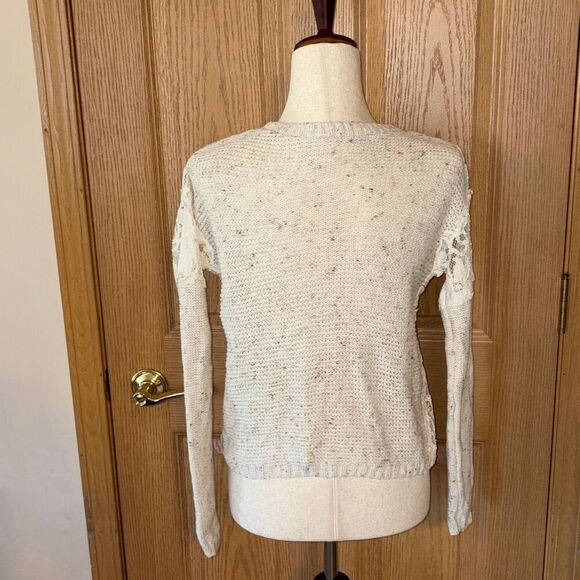 Hollister Cream Cable Knit Sweater with Lace Details Small - Picture 5 of 7